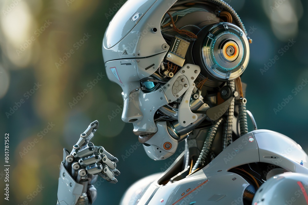 Fototapeta premium artificial Intelligence robot humanoid