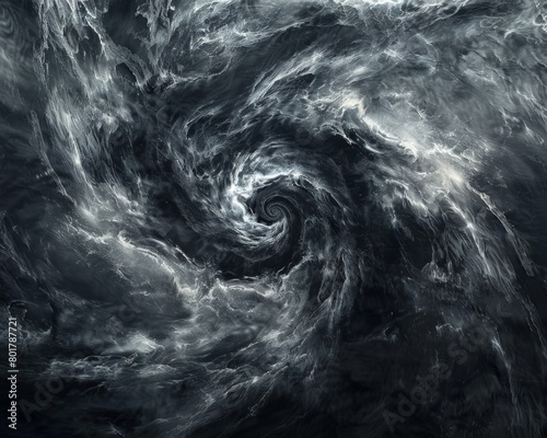 A wideangle of a vast, black 3D space filled with swirling, ethereal waves 