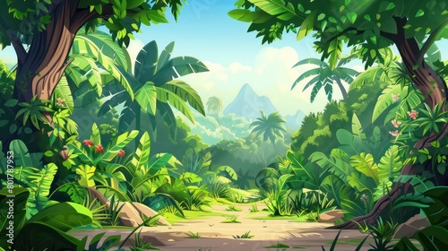 Fototapeta Naklejka Na Ścianę i Meble -  jungle theme in the background