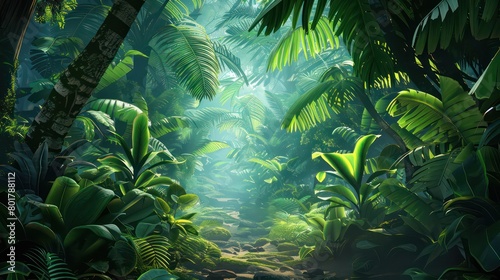 Fototapeta Naklejka Na Ścianę i Meble -  jungle theme in the background