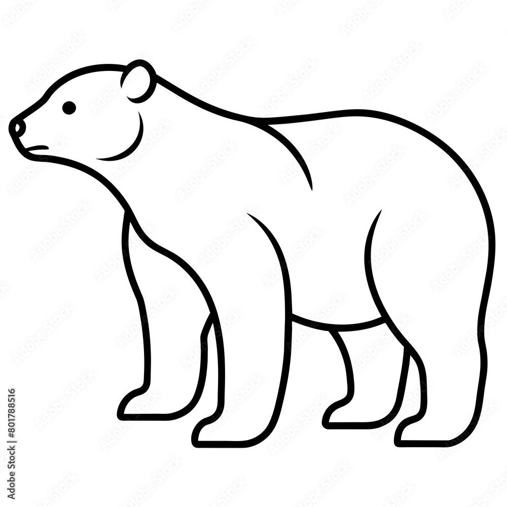 polar bear vector illustration line art polar bear vector illustration line art