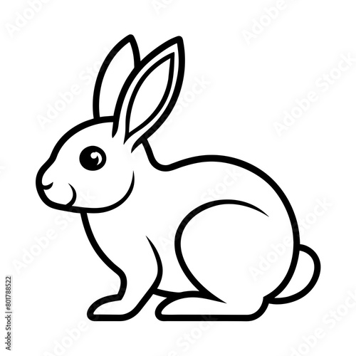 rabbit silhouette vector line art