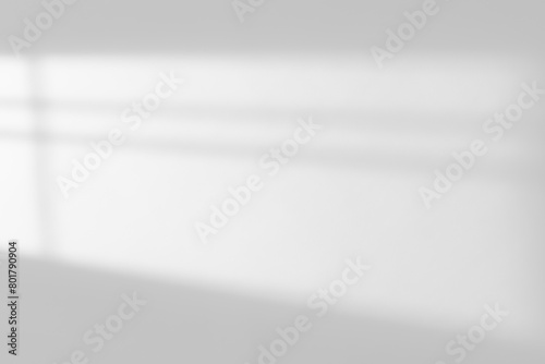 Window light shadow on white minimal wall background
