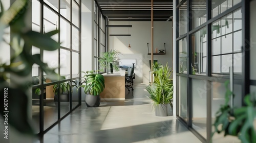 office environment, minimal neutral background