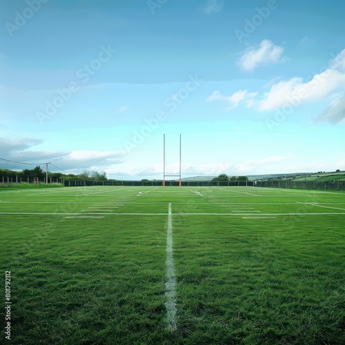 football pitch with white horizontal lines