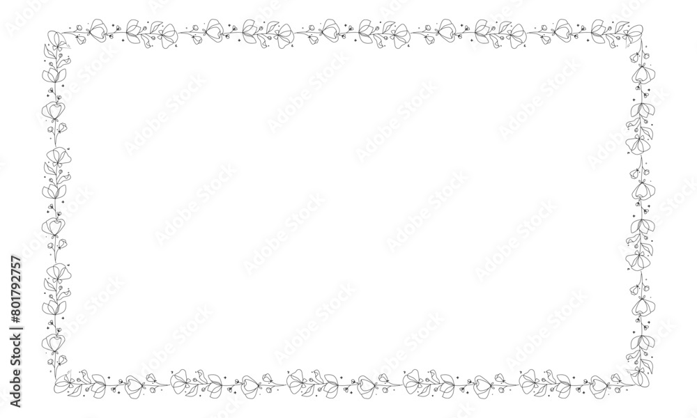 Hand drawn floral wreath on white background Hand drawn floral wreath on white background