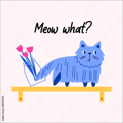 Adorable Cat Clipart for Decoration, Cards, and Printing