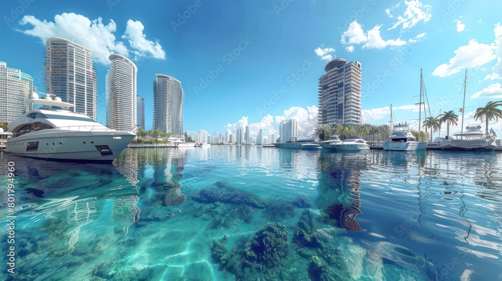 Fototapeta premium city beach seen from the sand beach