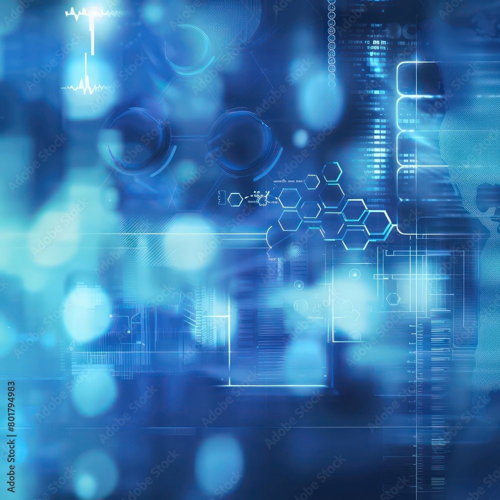 medical blurred futuristic background, blue medical blurred futuristic background, blue