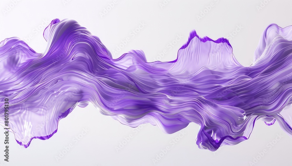 simple violet wave, in the style of rim light, white background