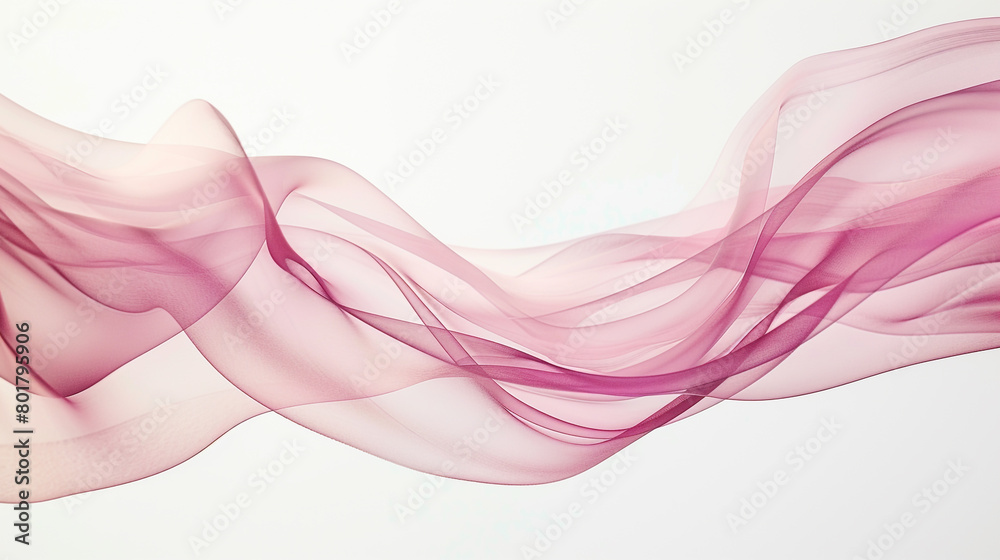 Fototapeta premium Champagne pink wave abstract, elegant and subtle champagne pink wave flowing on a white background.