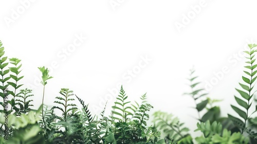 plants at the bottom sides in the foreground with a pure white background © STOCKYE STUDIO