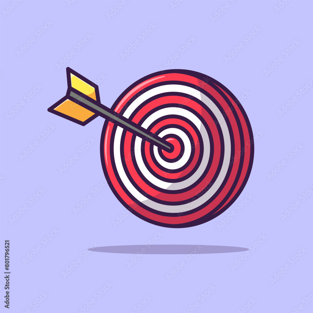 On Target Business Management Vector, Icon, Illustration, Isolated Illustration Cartoon