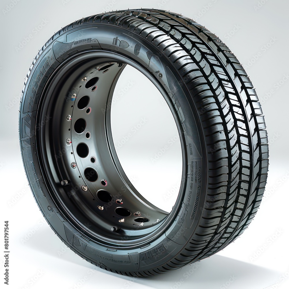 Obraz premium small car tire on white background