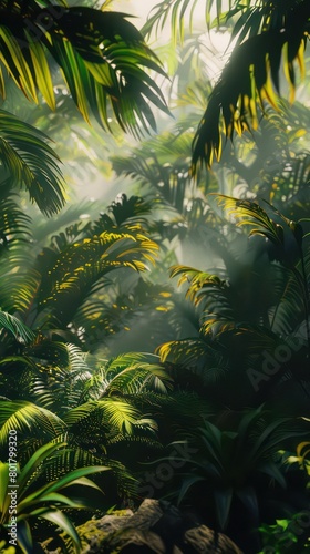 tropical forest  bright  daylight