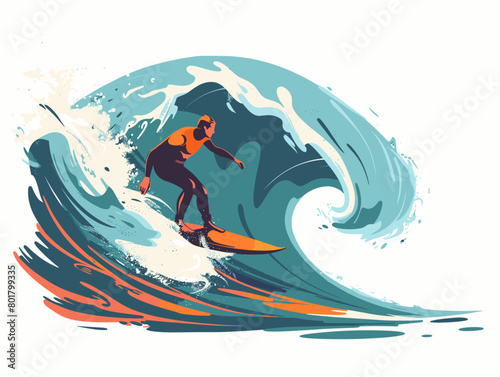 Surfer's Paradise: A Solitary Silhouette Conquers the Ocean in an Animated Adventure
