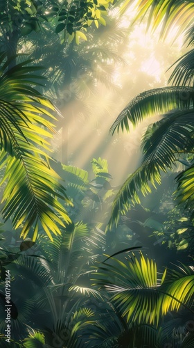 tropical forest  bright  daylight