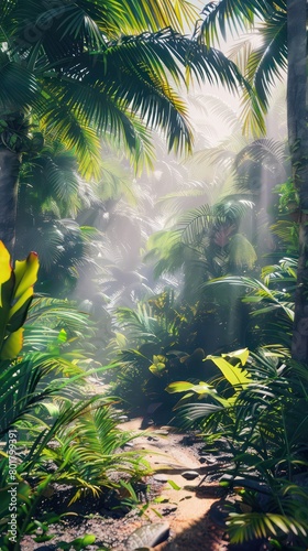 tropical forest  bright  daylight