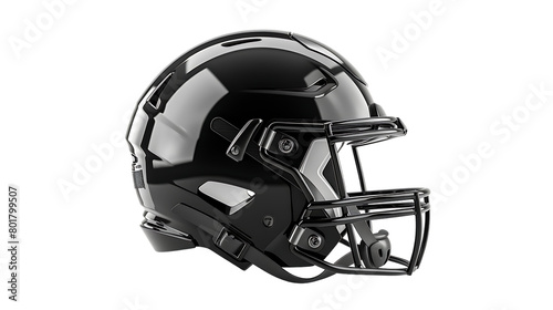 Black sports helmet isolated on transparent background