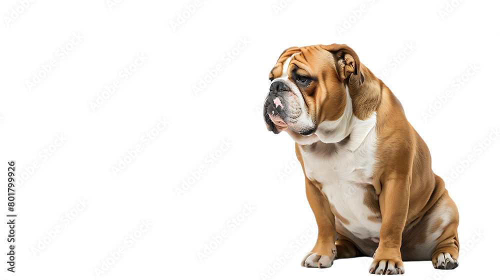 bulldog sitting isolated on transparent background