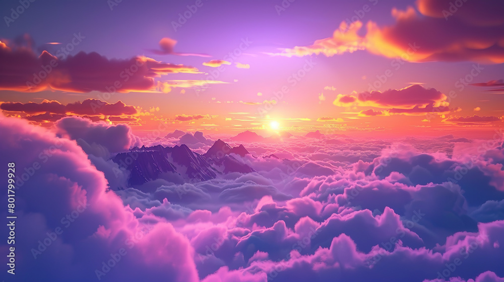 Abstract Fantasy Background Of Colourful Sky