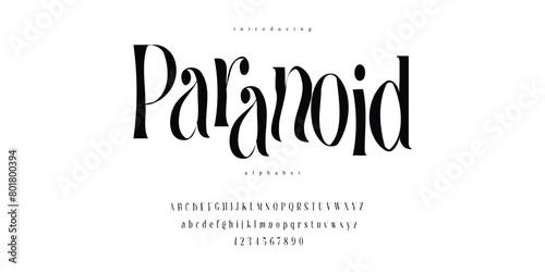 Paranoid Unique Sans Serif Font elegant alphabet letters set. Exclusive Custom Letters. alphabet designs for logo, Poster, Invitation, etc. Typography font classic style, illustrator photo