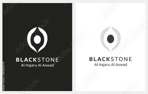 Black Stone Al Hajaru Al Aswad Kaaba Logo vector icon illustration photo