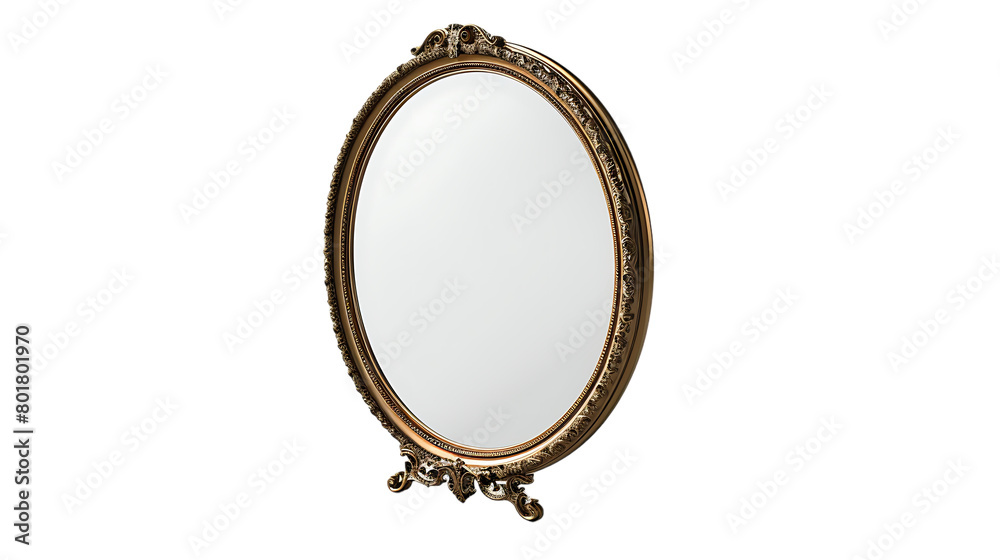 Obraz premium mirror oval isolated on transparent background