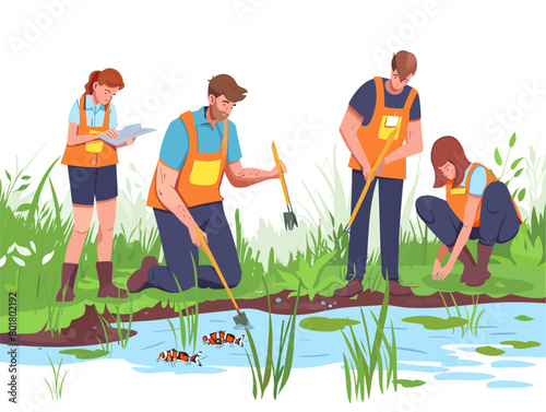 Collaborative Environmental Cleanup: Volunteers Unite to Restore Aquatic Ecosystems