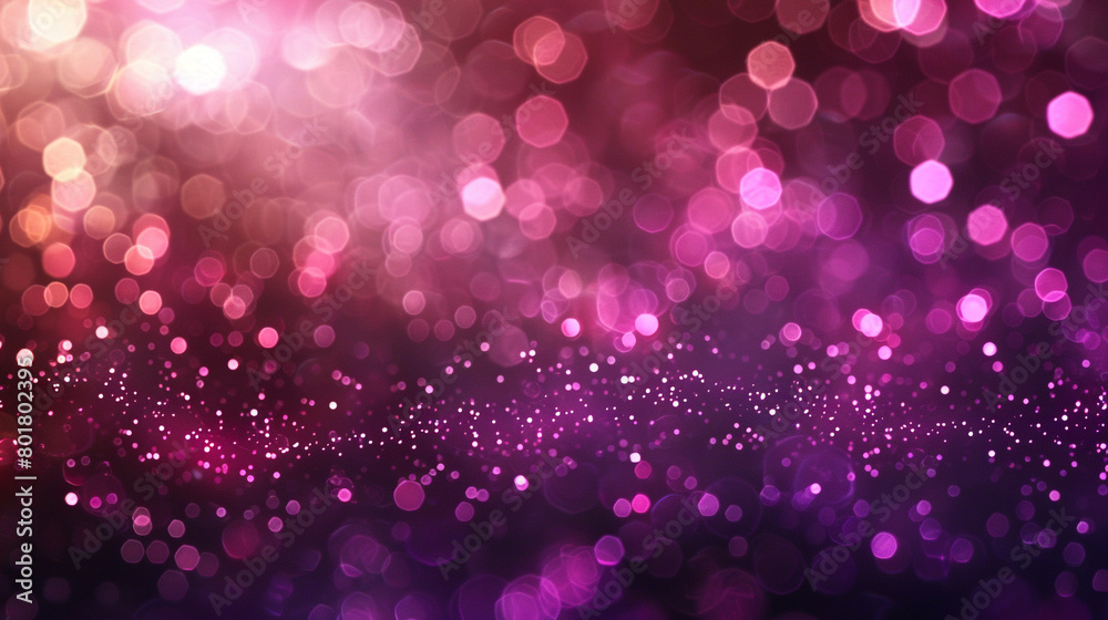 Magenta Glitter Defocused Abstract Twinkly Lights Background, glowing blurred lights in deep magenta colors.