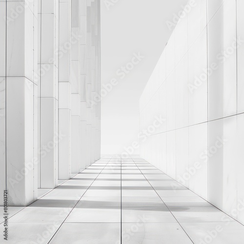 modern concrete building whit flat surface in white background wall
