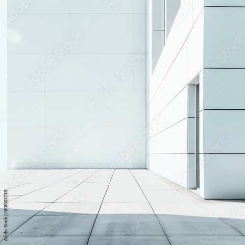 modern concrete building whit flat surface in white background wall