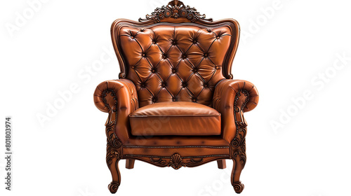 vintage armchair isolated on transparent background