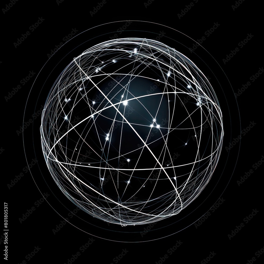 interconnected lines forming a dynamic sphere interconnected lines forming a dynamic sphere