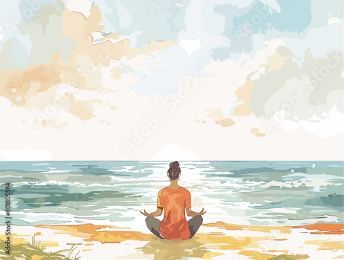 Zenith of Serenity: A Yogi's Coastal Connection to the Tranquil Harmony of Nature