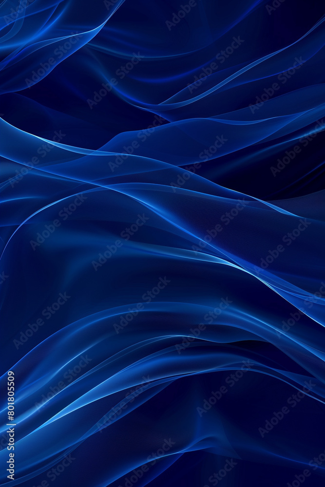 Fototapeta premium Royal blue deep wave abstract background, conveying elegance and depth