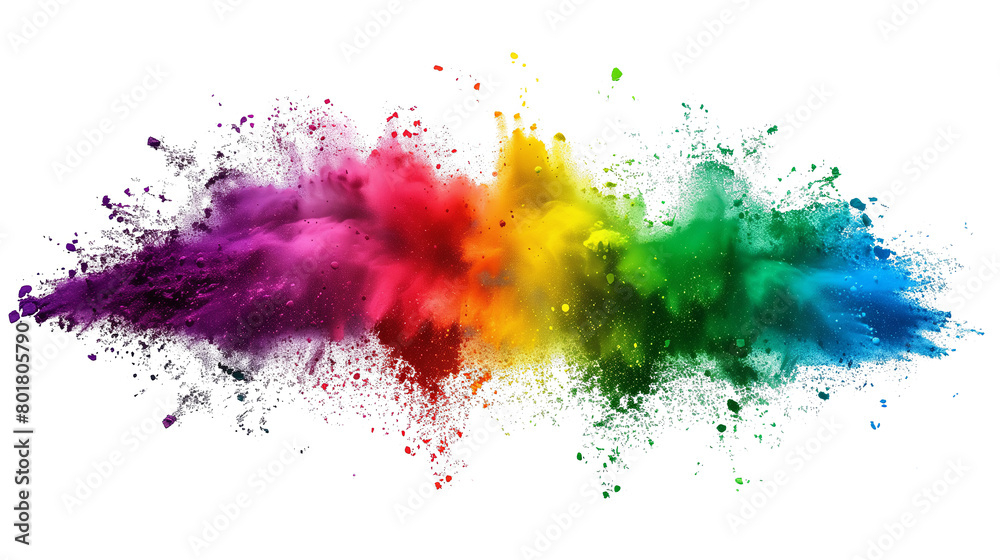 Colorful rainbow powder explosion. Generative AI