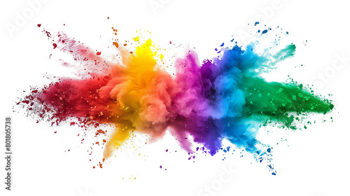 Colorful rainbow powder explosion. Generative AI