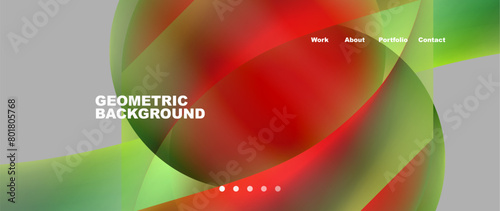 A closeup of red and green circles resembling fruits and petals, set against a gray background like an astronomical object in a geometric pattern