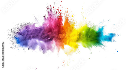 Colorful rainbow powder explosion. Generative AI