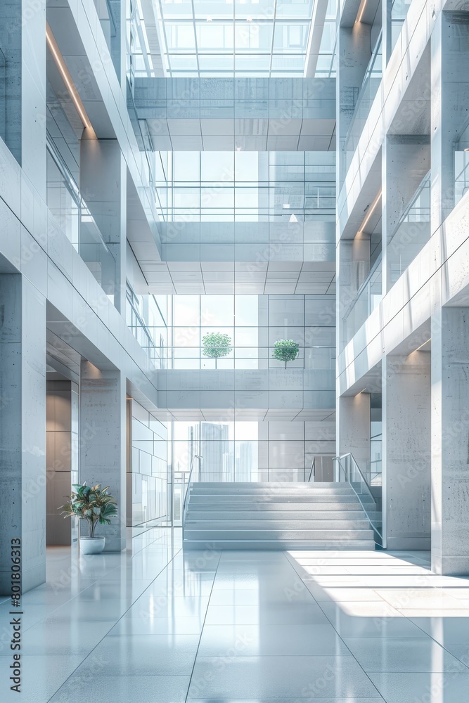 Office Building Interior, Modern Future Office