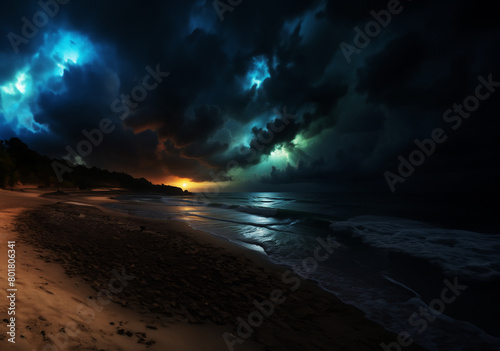 Lightning streaked across the tumultuous, blackened sky.