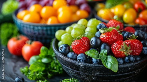 Closeup of Fresh berry on bowl