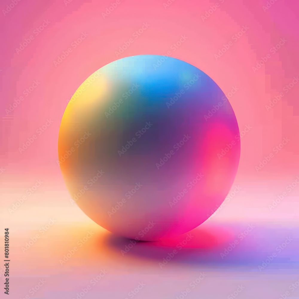 colorful gradient with neon sphere shape under surface