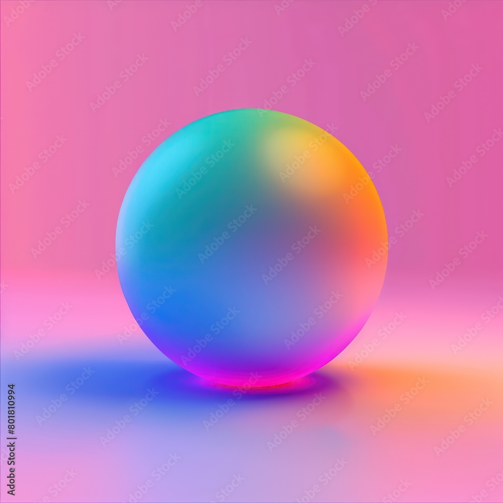 colorful gradient with neon sphere shape under surface