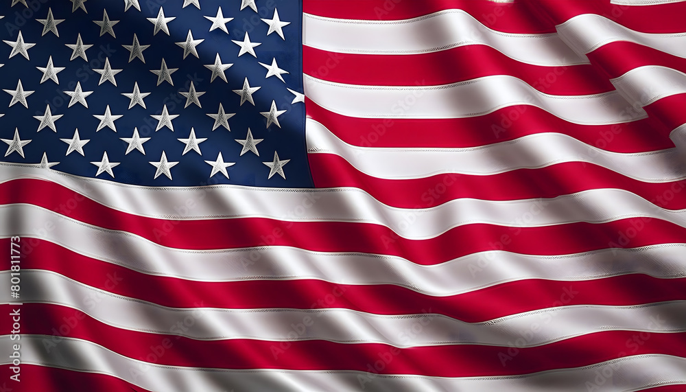 Naklejka premium Beautiful United States flag waving