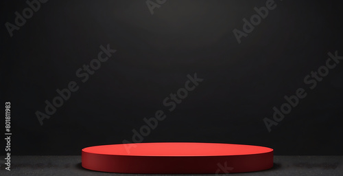 Black friday sale podium design, black and red round podium