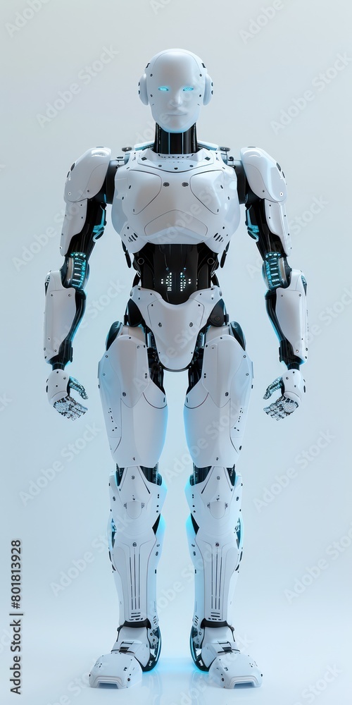 white robot, intelligence in pure white background white robot, intelligence in pure white background