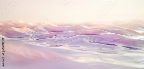 A feeling of innocence and purity is evoked by the soft, ethereal waves of pastel pink and lavender that gradually ripple across a spotless white surface photo