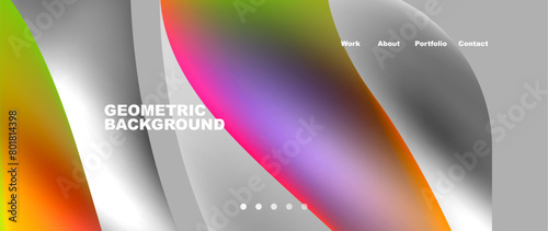 A vibrant geometric background featuring a rainbow of colors like magenta and electric blue, resembling a closeup view of liquid tints and shades on a terrestrial plantinspired design